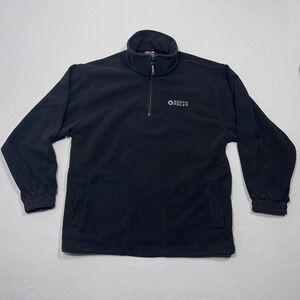 Southpole Fleece Pullover Men Medium Black Streetwear Quarter Zip Dadcore Y2K